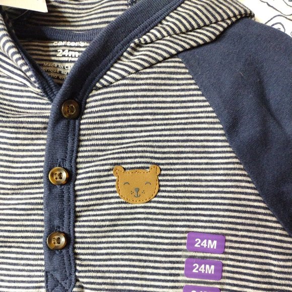 Carter's Baby boy 3-piece set, size 24 months, Blue, white and grey teddy bear - Picture 3 of 9